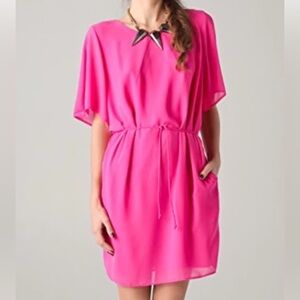 ACNE Moreau Crepe Dress Magenta Bright Pink w/Pockets (Size 36 FR/US 4)